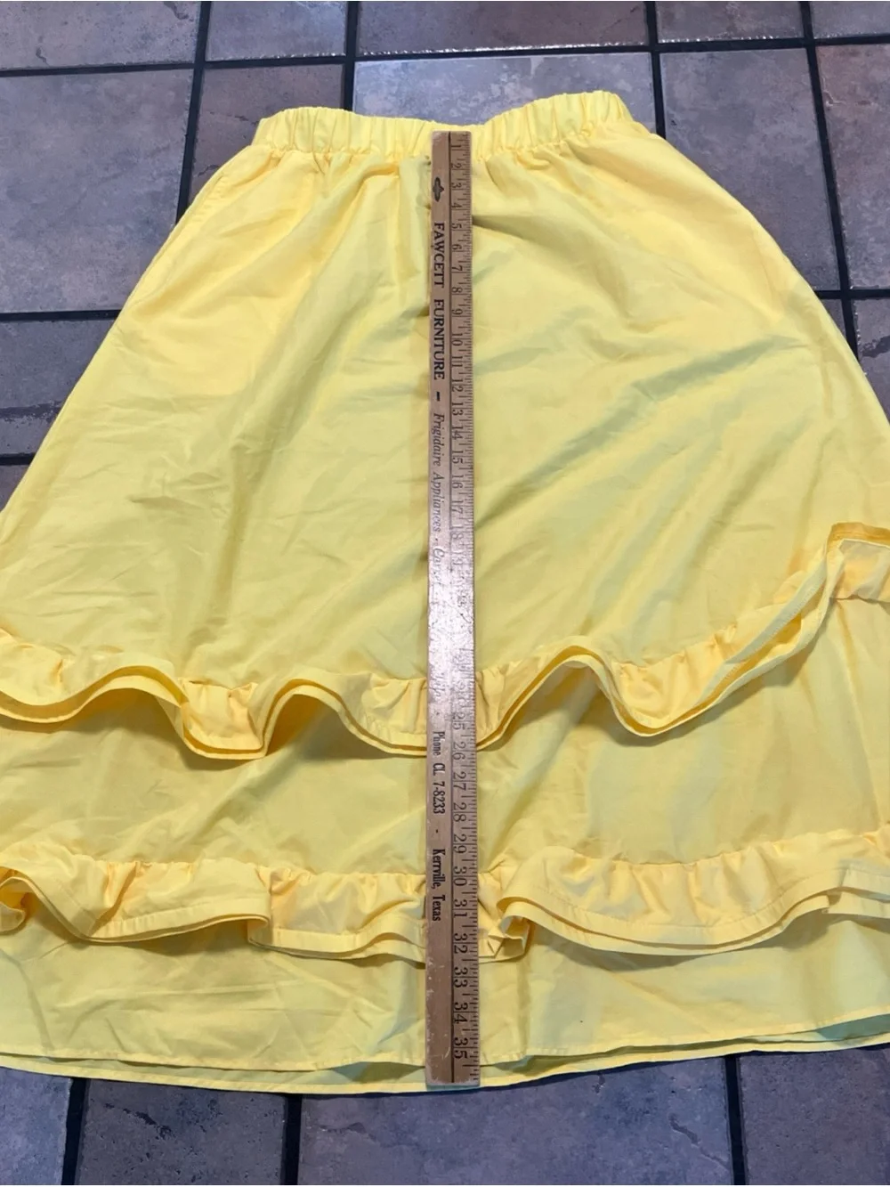 ashley stewart yellow ruffle skirt size 14/16 NWT